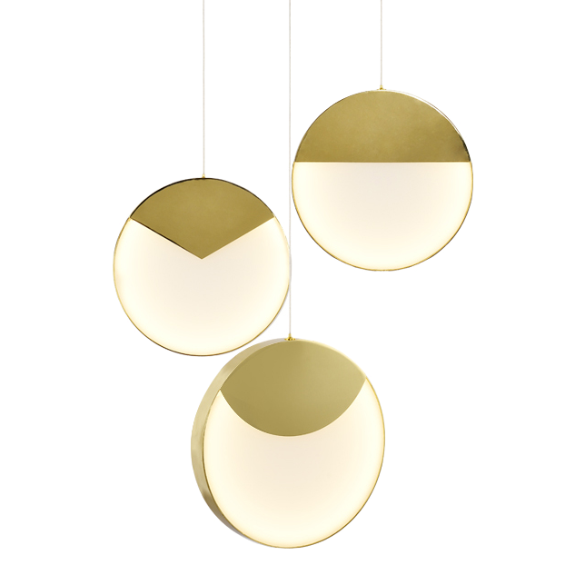 Подвесной светильник MM Lampadari Moonlight Suspension Lamp 3 Золотой Белый в Барнауле | Loft Concept 