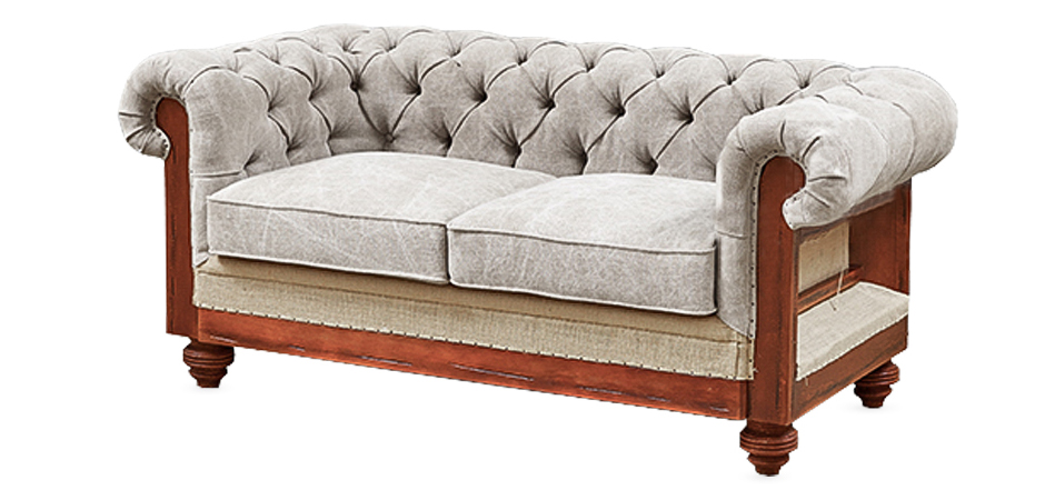 Диван Deconstructed Chesterfield Sofa double Ivory - фото №2