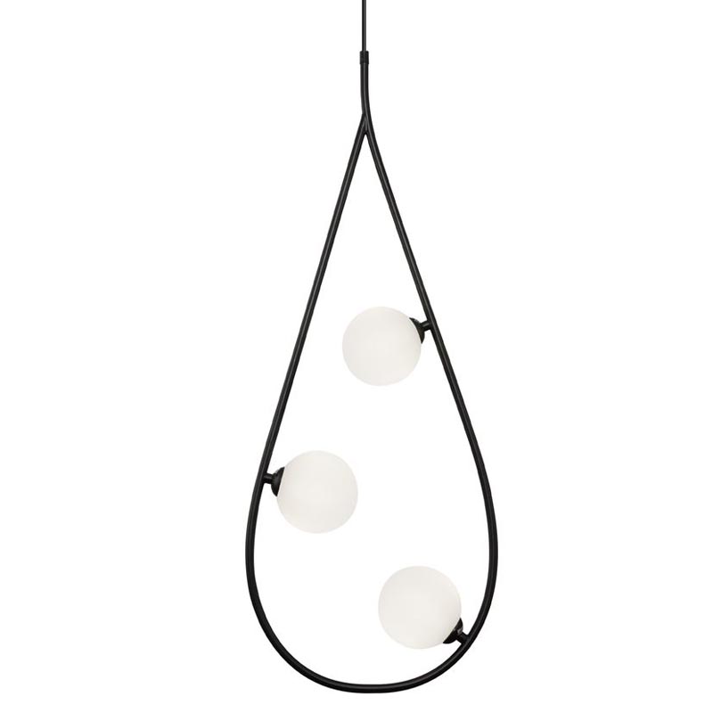 Люстра Marcan 3 Ball Chandelier Black Черный Белый Люстра Marcan 3 Ball Chandelier Black Черный Белый в Барнауле | Loft Concept