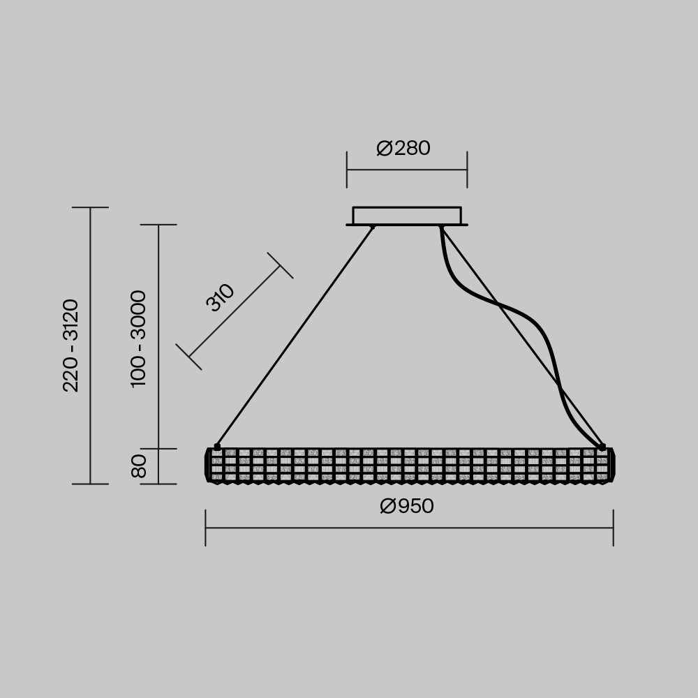 Люстра подвесная Castello 3000К 35Вт в Барнауле