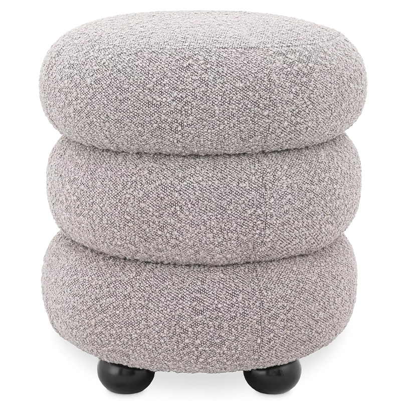 Пуф Eichholtz Stool Tulum Grey Светло-серый Черный в Барнауле | Loft Concept 