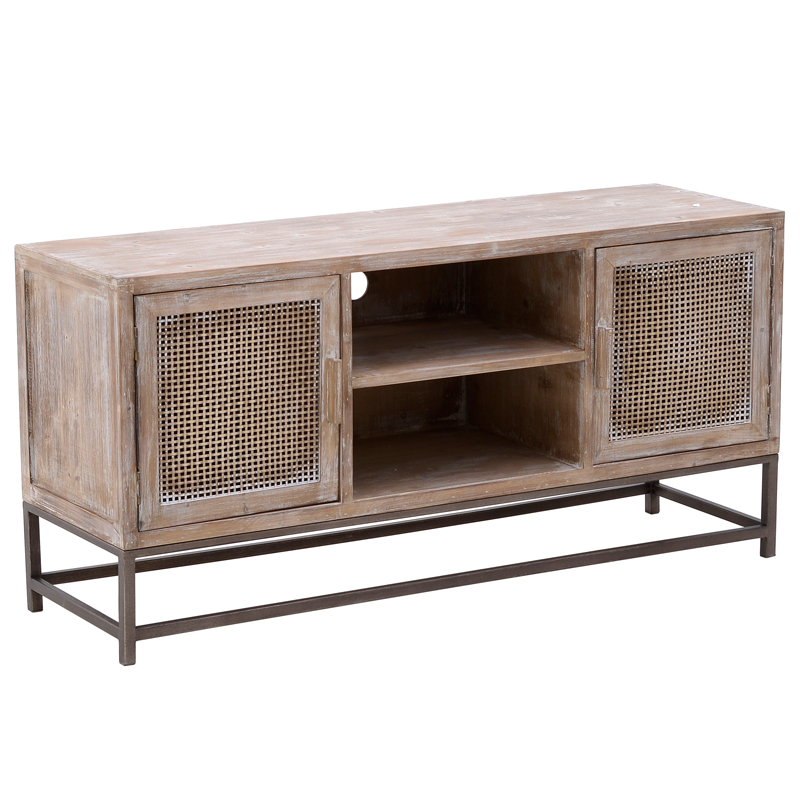 Тумба Rosita Wood tv stand Бежево-серый Металлик винтаж Тумба Rosita Wood tv stand Бежево-серый Металлик винтаж в Барнауле | Loft Concept