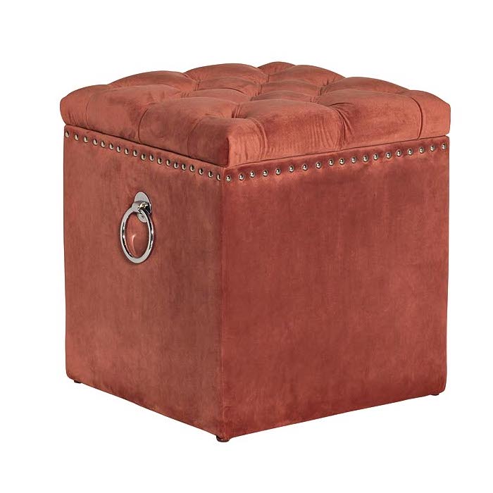 Пуф Terracotta Box Puff Терракотовый Хром в Барнауле | Loft Concept 