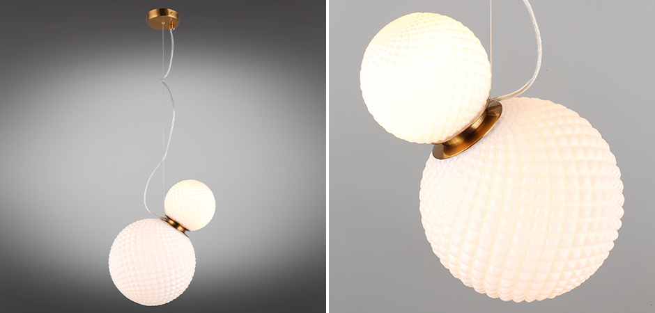 Подвесной светильник Perforated Bubbles с белым плафоном Подвесной светильник Perforated Bubbles с белым плафоном - Loft-Concept в Барнауле