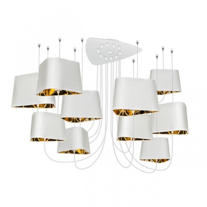 Люстра Designheure Lighting White Grand Nuage10 плафонов Белый Золотой Люстра Designheure Lighting White Grand Nuage10 плафонов Белый Золотой в Барнауле | Loft Concept