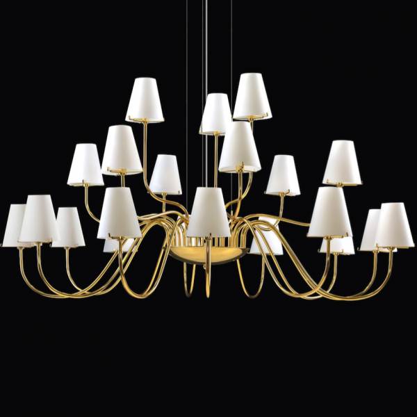 Люстра Imperial Chandelier 21 Глянцевое золото Белый в Барнауле | Loft Concept 