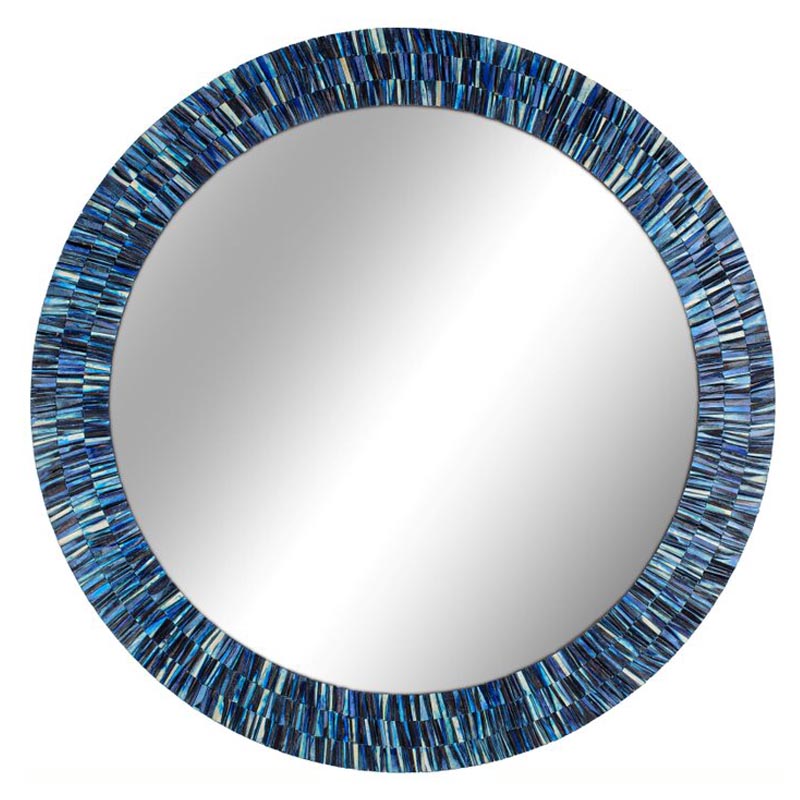 Зеркало Bone Inlay Round Mirror Синий Зеркало Bone Inlay Round Mirror Синий в Барнауле | Loft Concept