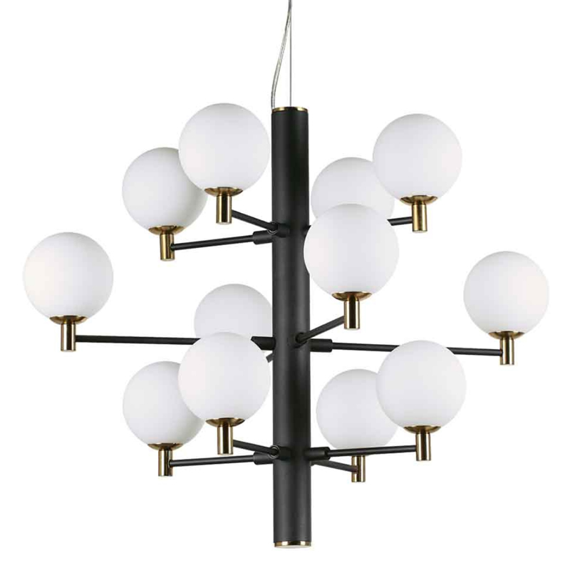 Люстра Italian Globe Abstraction Light White and Black 12 Белый Золотой Черный Люстра Italian Globe Abstraction Light White and Black 12 Белый Золотой Черный в Барнауле | Loft Concept