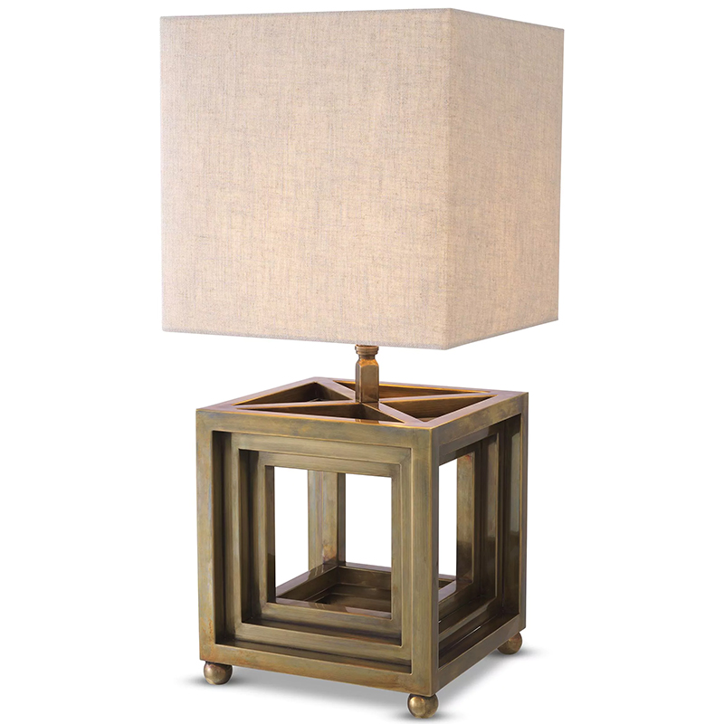 Настольная лампа Eichholtz Table Lamp Bellagio Brass Винтажная латунь Бежево-серый Настольная лампа Eichholtz Table Lamp Bellagio Brass Винтажная латунь Бежево-серый в Барнауле | Loft Concept