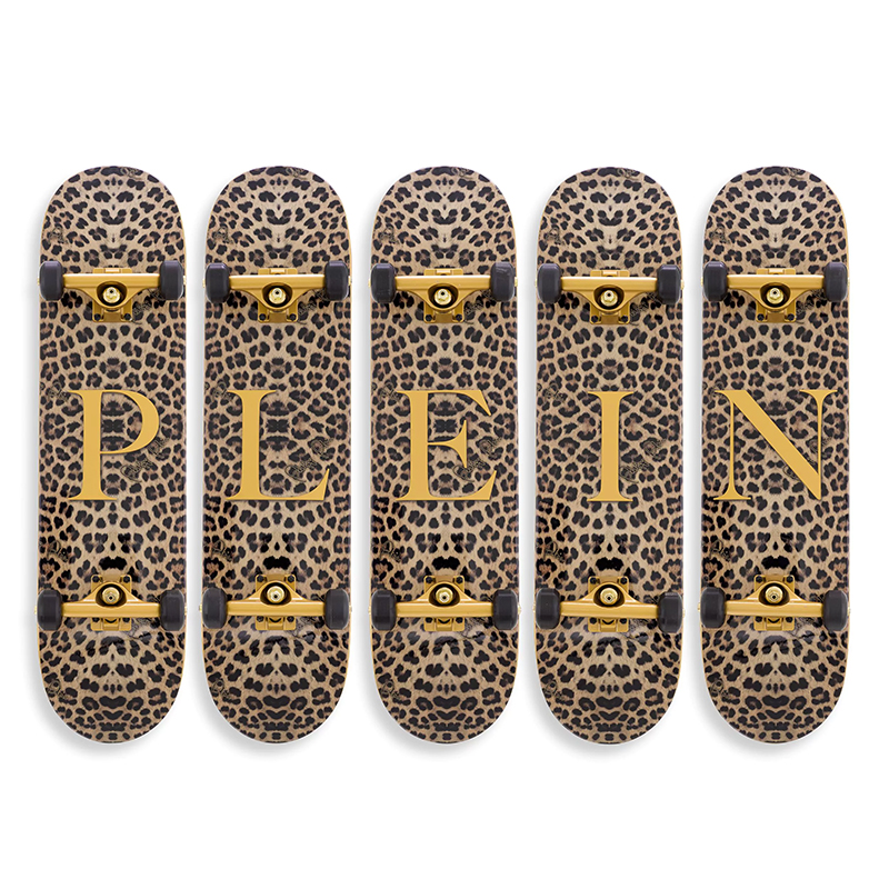 Арт-объект на стену Philipp Plein Skateboard Leopard PLEIN Бежевый Коричневый Черный Золотой Арт-объект на стену Philipp Plein Skateboard Leopard PLEIN Бежевый Коричневый Черный Золотой в Барнауле | Loft Concept