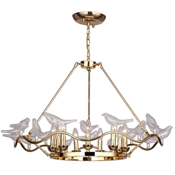 Люстра Dove Chandelier Glass Bird 9 Золотой Люстра Dove Chandelier Glass Bird 9 Золотой в Барнауле | Loft Concept