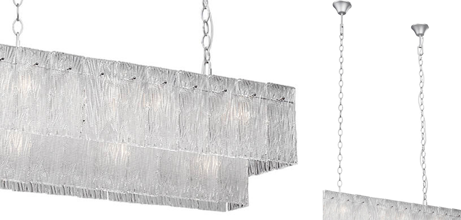 Люстра прямоугольная Textured Glass Chandelier - Loft-Concept в Барнауле