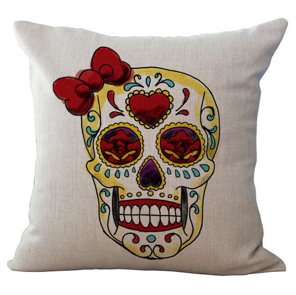 Декоративная подушка Skull With Bow Декоративная подушка Skull With Bow в Барнауле | Loft Concept