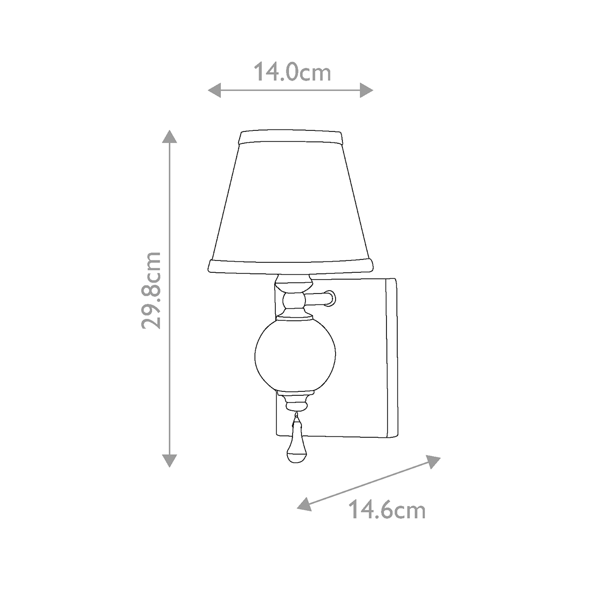 Бра со стеклянным шарообразным декором с пузырьками и бежевым абажуром Feiss в Барнауле