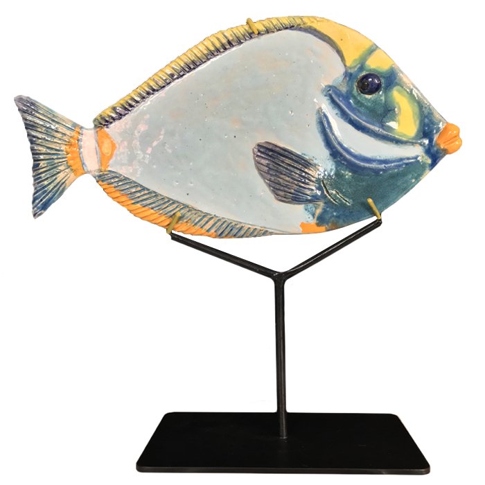 Статуэтка на подставке Tropical Fish Серый Черный Оранжевый Статуэтка на подставке Tropical Fish Серый Черный Оранжевый в Барнауле | Loft Concept