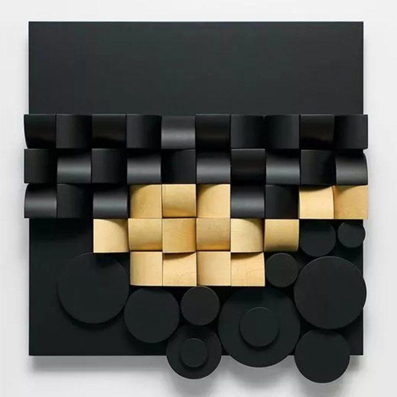 Арт-объект на стену из дерева черно-золотой Black and Gold Art Object Черный Золотой Арт-объект на стену из дерева черно-золотой Black and Gold Art Object Черный Золотой в Барнауле | Loft Concept