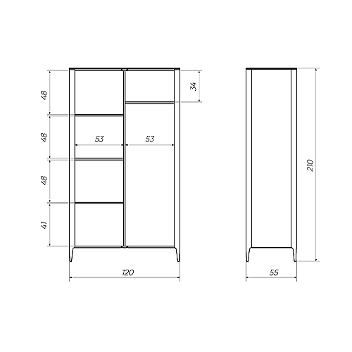 Шкаф двухстворчатый белый Type  в Барнауле