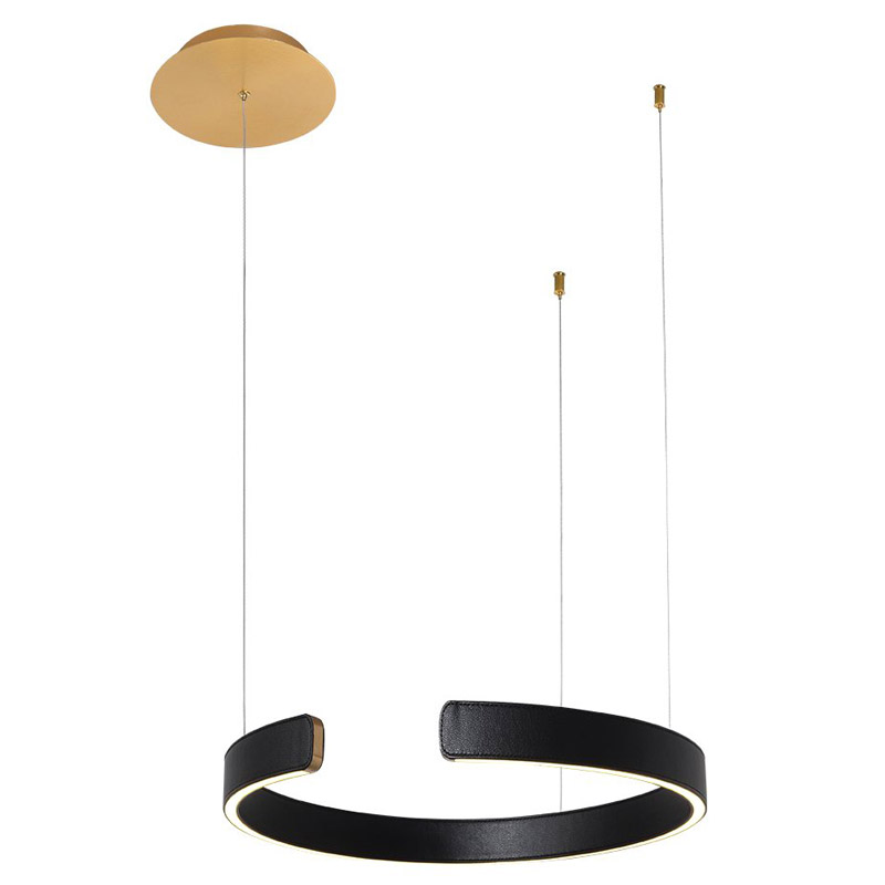 Подвесной светильник Half Ring black leather 40 Черный Золотой Подвесной светильник Half Ring black leather 40 Черный Золотой в Барнауле | Loft Concept