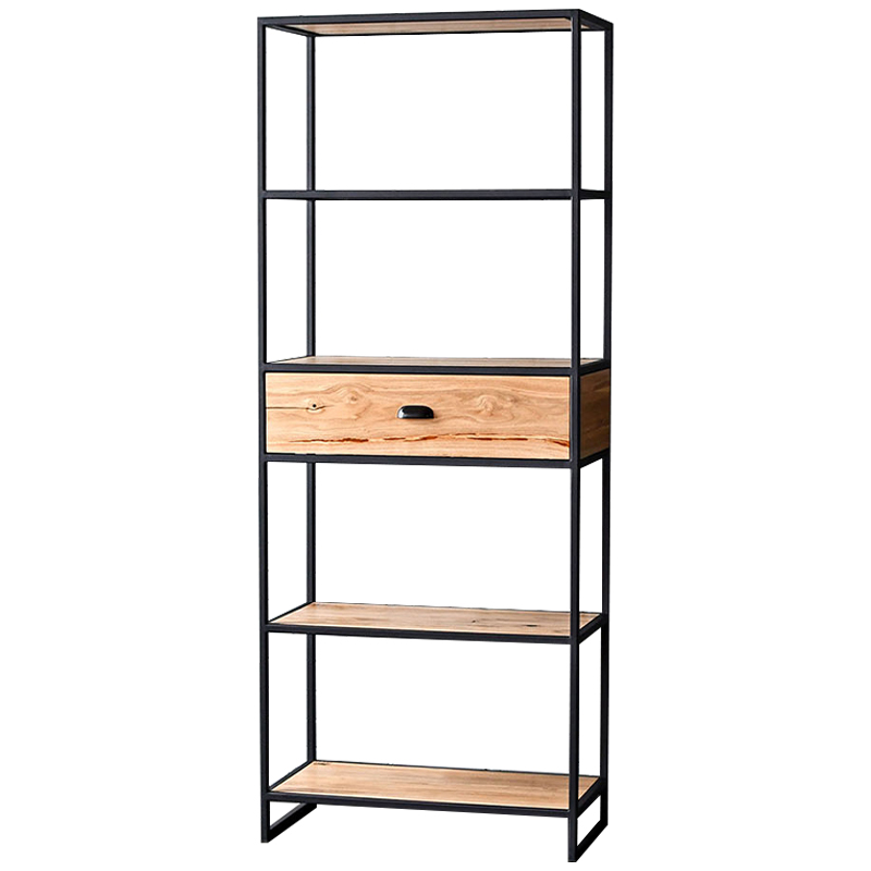 Стеллаж Kline Industrial Metal Rust Rack Черный Древесина Стеллаж Kline Industrial Metal Rust Rack Черный Древесина в Барнауле | Loft Concept
