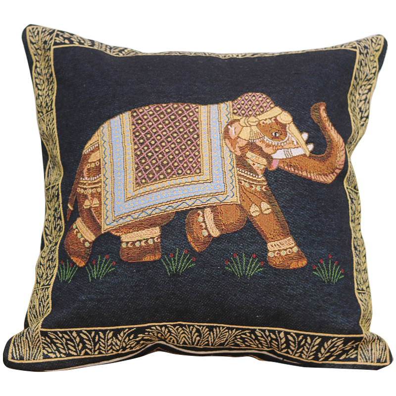 Декоративная подушка Indian Elephant Black Мульти Черный Декоративная подушка Indian Elephant Black Мульти Черный в Барнауле | Loft Concept
