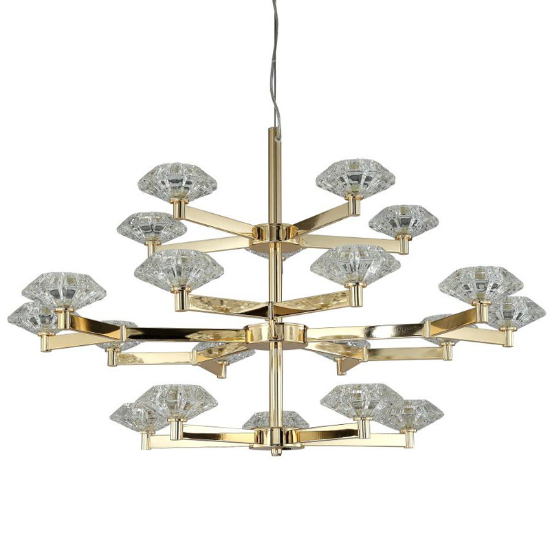 Люстра Yerker Chandelier Gold 20 Глянцевое золото Прозрачный в Барнауле | Loft Concept 