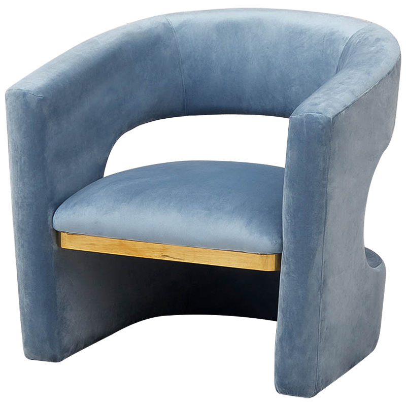 Кресло голубое Walsh Blue Armchair Голубой Глянцевое золото Кресло голубое Walsh Blue Armchair Голубой Глянцевое золото в Барнауле | Loft Concept