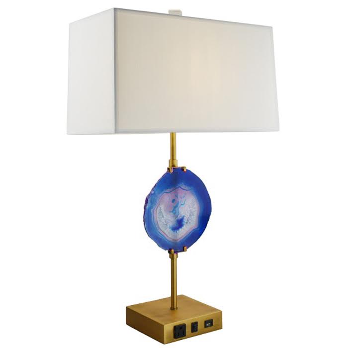 Настольная лампа Blue Agate Table Lamp Латунь Сапфирово-синий Настольная лампа Blue Agate Table Lamp Латунь Сапфирово-синий в Барнауле | Loft Concept