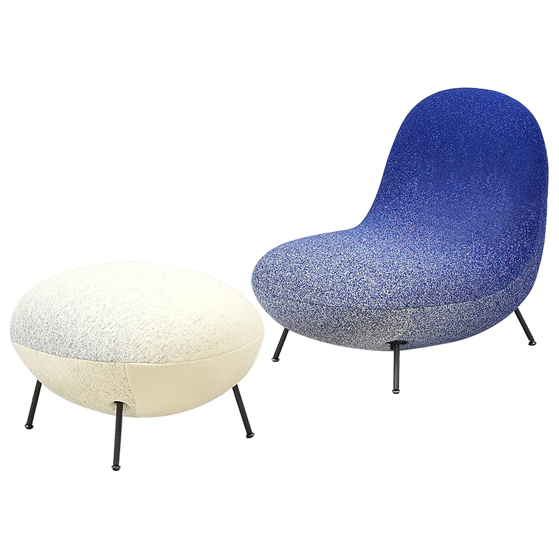 Кресло и пуф Whitney Gradient Armchair and Ottoman Синий Молочный Кресло и пуф Whitney Gradient Armchair and Ottoman Синий Молочный в Барнауле | Loft Concept