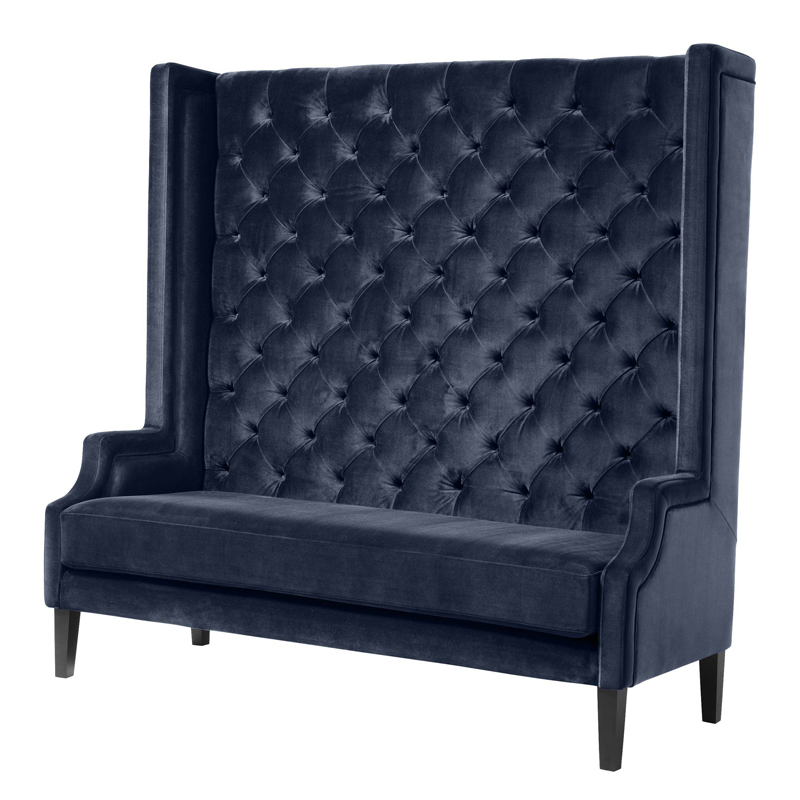 Диван Eichholtz Sofa Spectator midnight blue Синий Черный в Барнауле | Loft Concept 