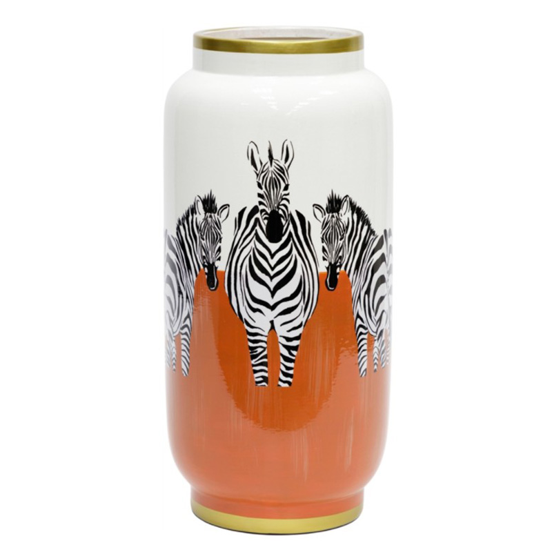 Ваза Zebra Vase white and orange Белый Черный Золотой Оранжевый в Барнауле | Loft Concept 