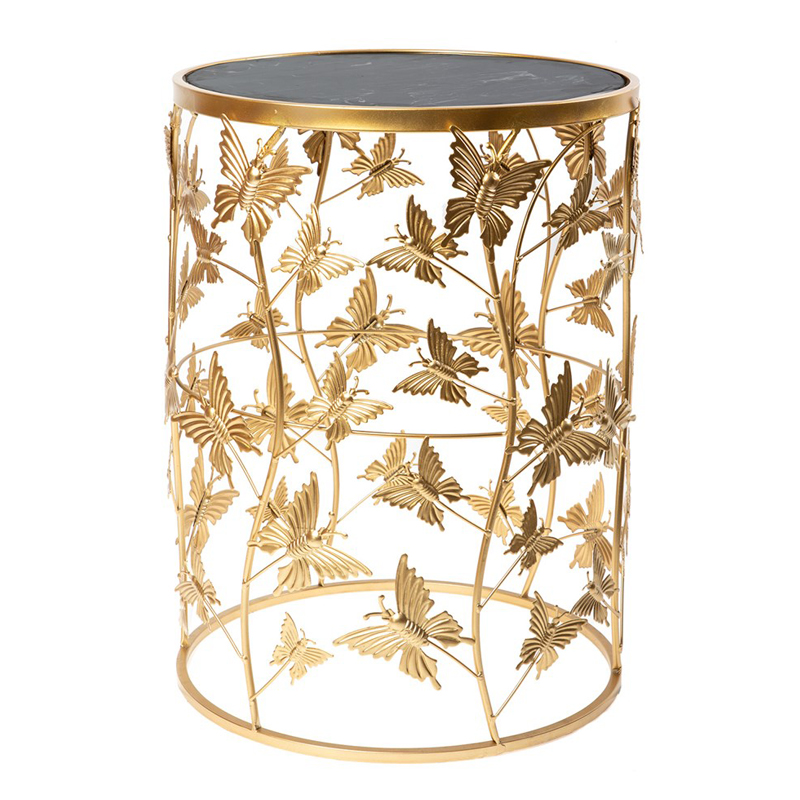 Приставной стол Gold Butterfly чёрный мрамор Золотой Черный Мрамор Nero Приставной стол Gold Butterfly чёрный мрамор Золотой Черный Мрамор Nero в Барнауле | Loft Concept
