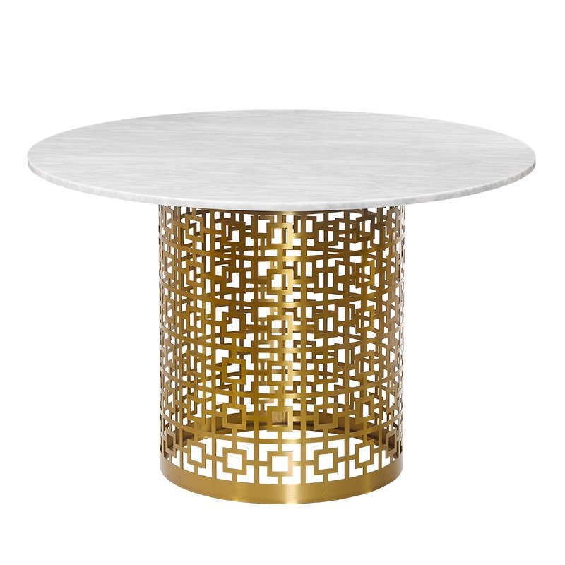 Обеденный стол Artesia Dining Table White Глянцевое золото Белый Обеденный стол Artesia Dining Table White Глянцевое золото Белый в Барнауле | Loft Concept