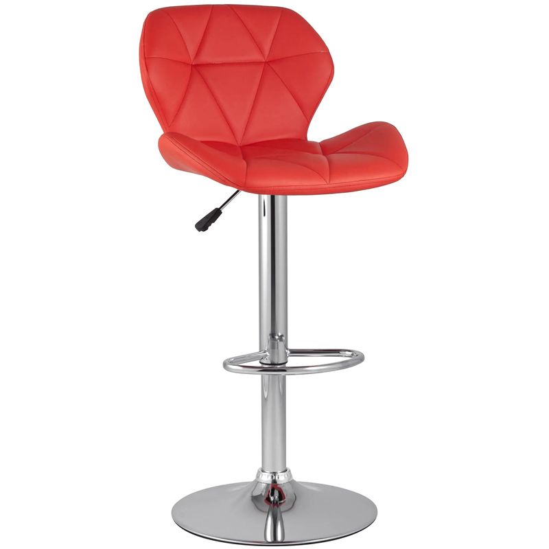 Барный Стул Jeroen Chair Красная Экокожа Красный Серебряный Барный Стул Jeroen Chair Красная Экокожа Красный Серебряный в Барнауле | Loft Concept