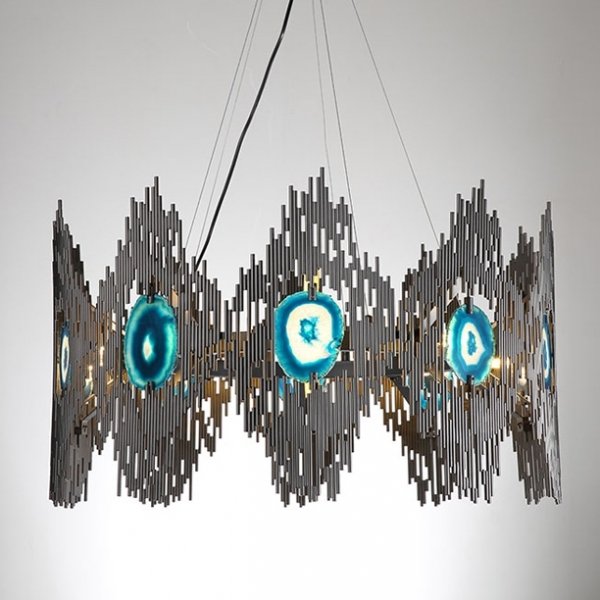 Люстра Calypso Chandelier 10 Золотой Графит Морская синь Люстра Calypso Chandelier 10 Золотой Графит Морская синь в Барнауле | Loft Concept