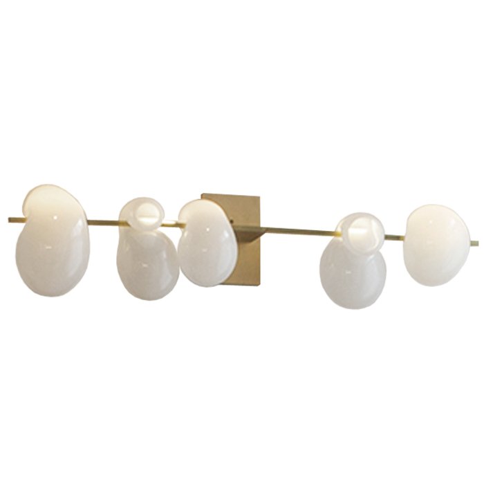 Бра White glass trap 5 Wall Lamp Прозрачный белый Золотой в Барнауле | Loft Concept 