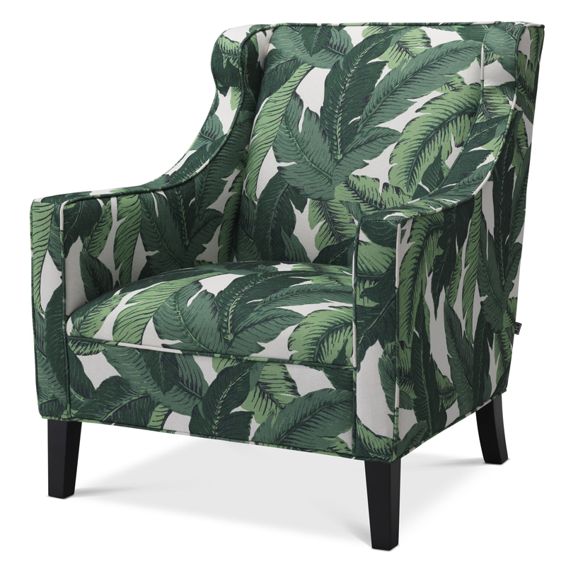 Кресло Eichholtz Chair Jenner Mustique green Зеленый Черный в Барнауле | Loft Concept 