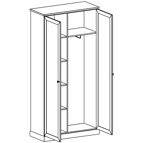Двухдверный шкаф с зеркальными дверцами Percent Closet в Барнауле