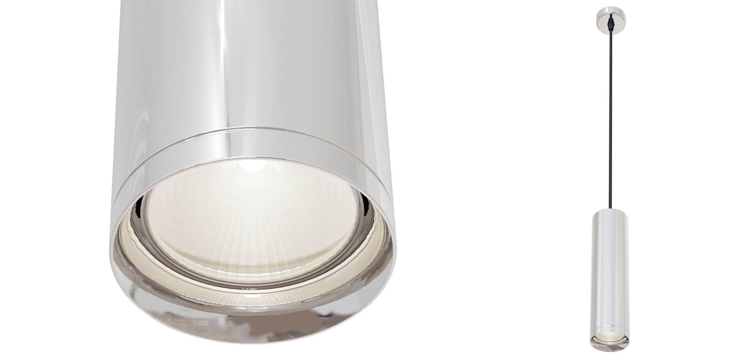 Подвесной светильник Trumpet tube chrome 30 - фото
