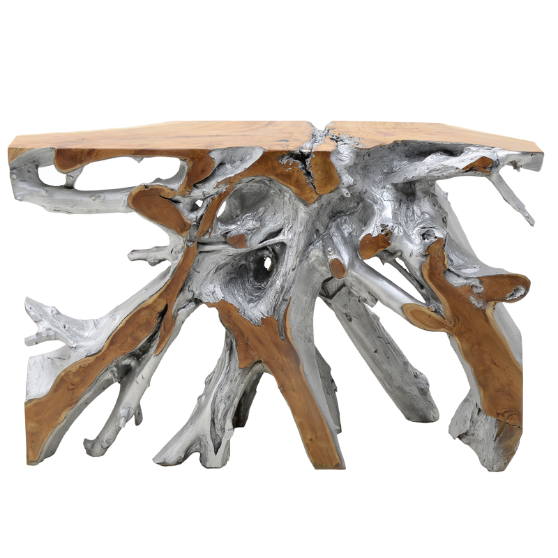 Консоль Luz Wood Console Серебряный Древесина Бежевый Консоль Luz Wood Console Серебряный Древесина Бежевый в Барнауле | Loft Concept