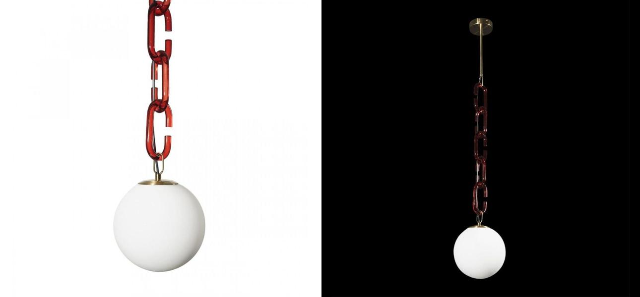 Подвесной светильник с декоративной цепью Brooklyn Studio Red short - фото