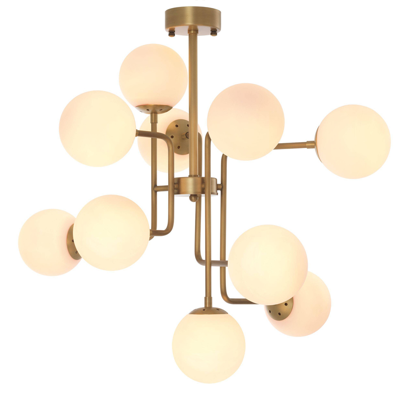 Люстра Eichholtz Chandelier Chase Латунь Античная полированная Белый Люстра Eichholtz Chandelier Chase Латунь Античная полированная Белый в Барнауле | Loft Concept