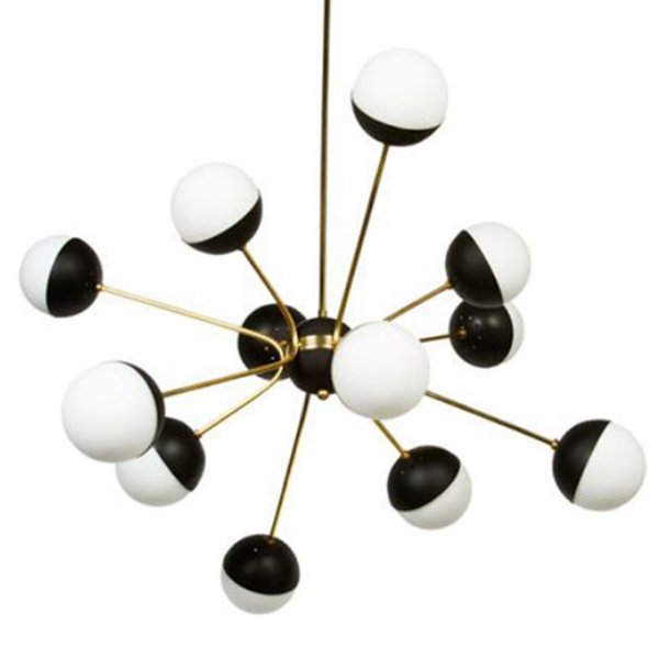 Люстра Rewire Custom Orb Chandelier Черный Латунь Прозрачный белый Люстра Rewire Custom Orb Chandelier Черный Латунь Прозрачный белый в Барнауле | Loft Concept