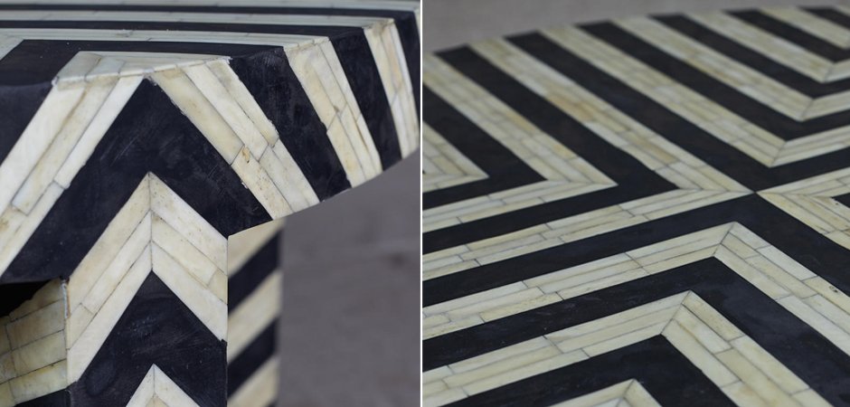 Кофейный стол Inlaid Bone Zigzag Кофейный стол Inlaid Bone Zigzag - Loft-Concept в Барнауле