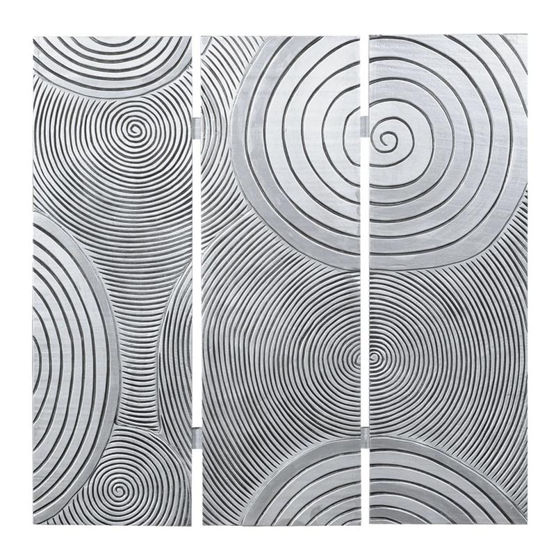Панно Hypnotizing Spirals Серебряный Черный Панно Hypnotizing Spirals Серебряный Черный в Барнауле | Loft Concept