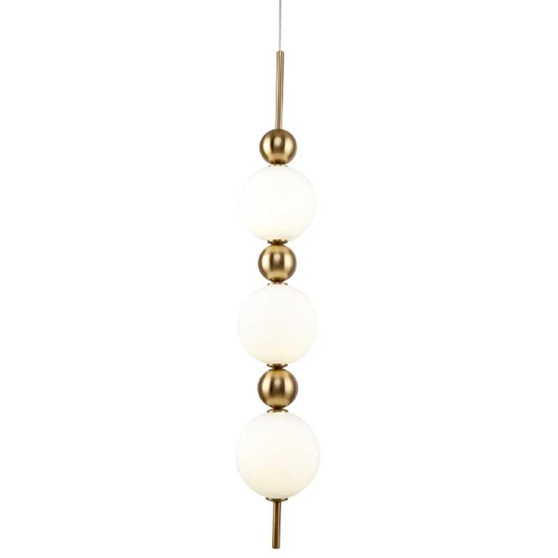 Подвесной светильник PEARLS SUSPENSION 3 Лампы Белый Латунь Подвесной светильник PEARLS SUSPENSION 3 Лампы Белый Латунь в Барнауле | Loft Concept