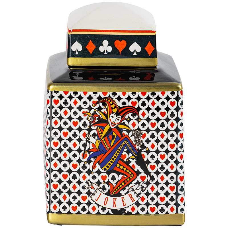 Ваза с крышкой Joker Poker Collection Vase Мульти Черно-белый Красный Золотой Ваза с крышкой Joker Poker Collection Vase Мульти Черно-белый Красный Золотой в Барнауле | Loft Concept