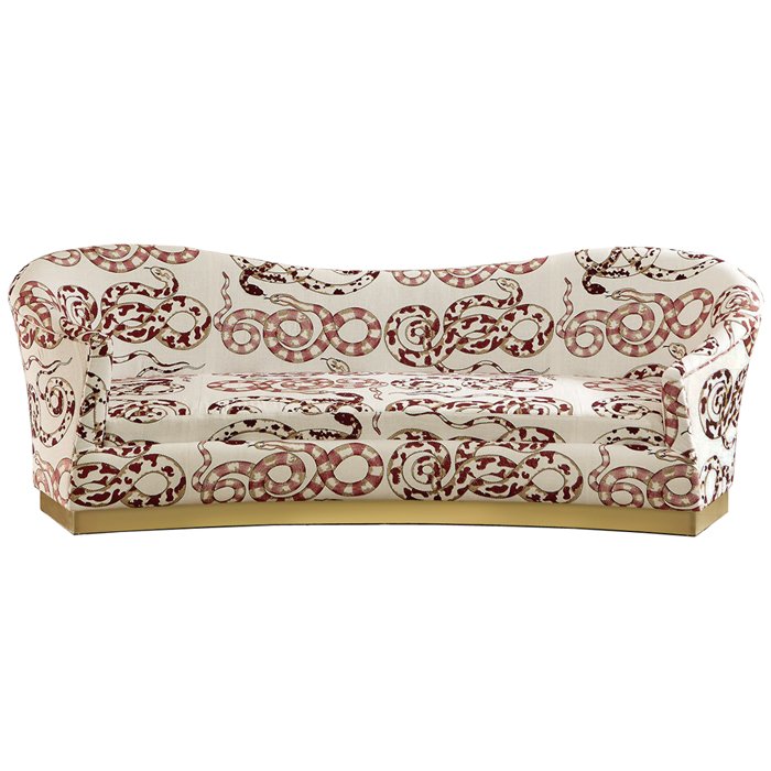 Диван KELLY SOFA Venimeuses Snake Embroidery Белый Диван KELLY SOFA Venimeuses Snake Embroidery Белый в Барнауле | Loft Concept