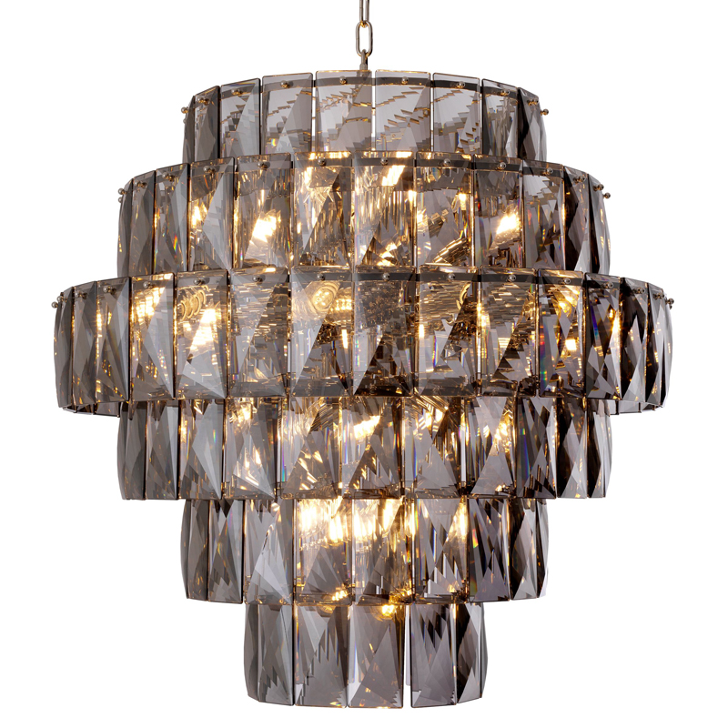 Люстра Eichholtz Chandelier Amazone L smoke Никель Стекло Смок Люстра Eichholtz Chandelier Amazone L smoke Никель Стекло Смок в Барнауле | Loft Concept