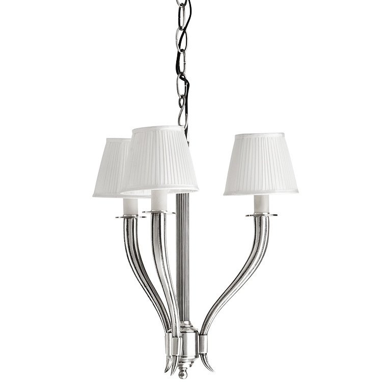 Люстра Eichholtz Chandelier Mayflower 3 Белый Нержавеющая сталь в Барнауле | Loft Concept 