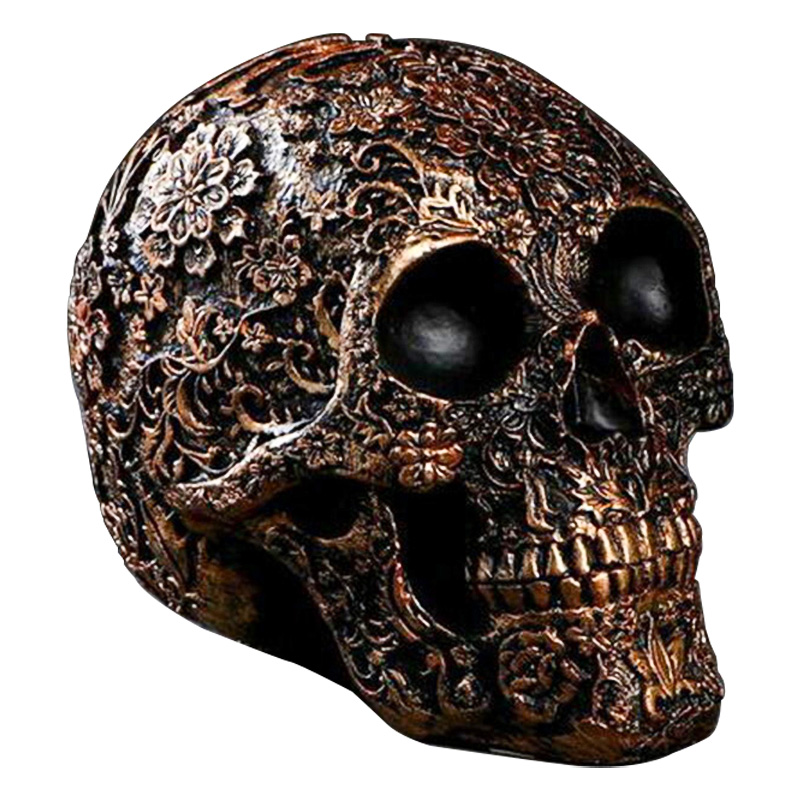 Статуэтка Patterned Skull Золотой Черный Статуэтка Patterned Skull Золотой Черный в Барнауле | Loft Concept